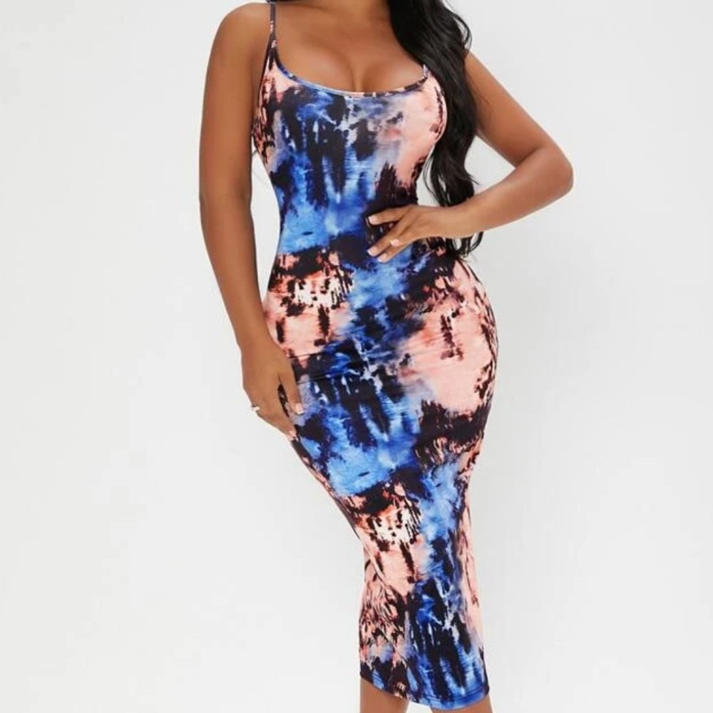 Tie Dye Bodycon Dress - (Large)